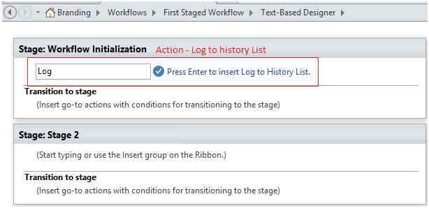 Add Log History Action